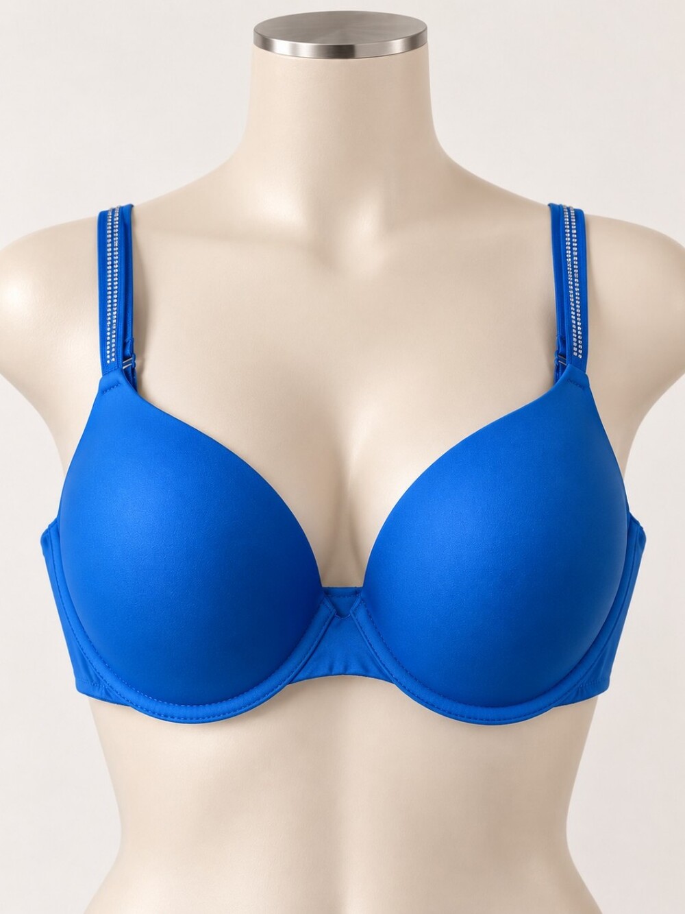 Victoria’s Secret Royal Blue Push-Up Bra with Rhinestone Straps